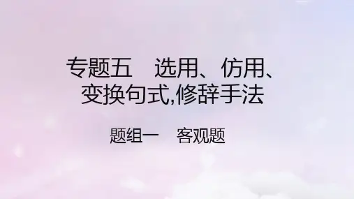 高考语文一轮复习真题精练第三部分专题五选用仿用变换句式修辞手法课件