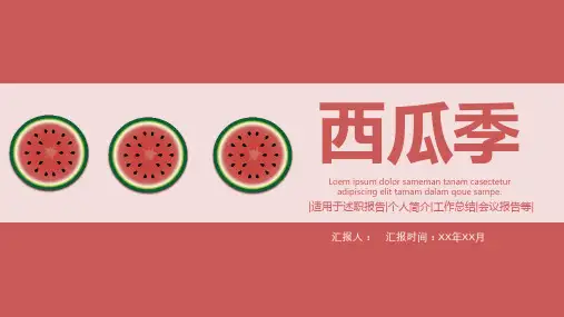 西瓜季个人简介述职报告PPT优质模板