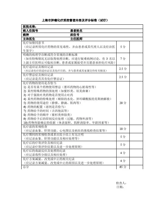 (应记录化疗的适应证以及化疗目的,并与患者或其家属交待有关情况)