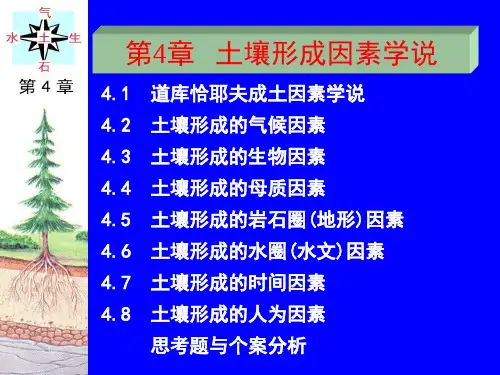 土壤地理学,第4章土壤形成因素学说