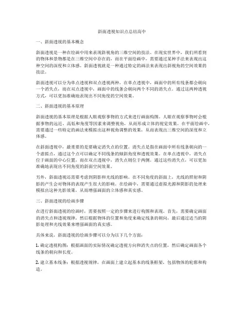 斜面透视知识点总结高中