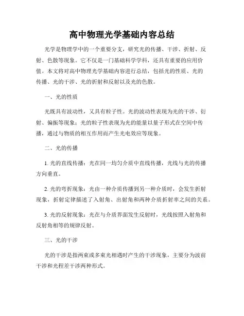 高中物理光学基础内容总结