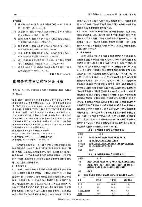 我院头孢菌素类药物利用分析