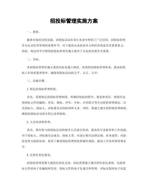 招投标管理实施方案