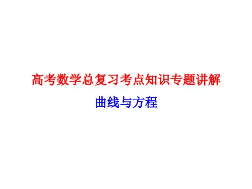 高考数学总复习考点知识专题讲解54---曲线与方程