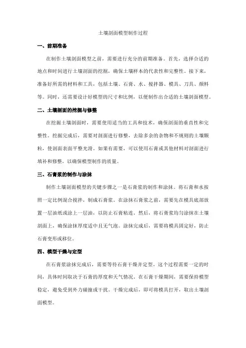 土壤剖面模型制作过程