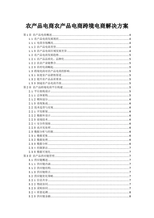 农产品电商农产品电商跨境电商解决方案