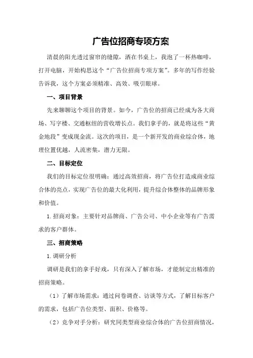 广告位招商专项方案