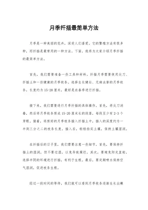 月季扦插最简单方法