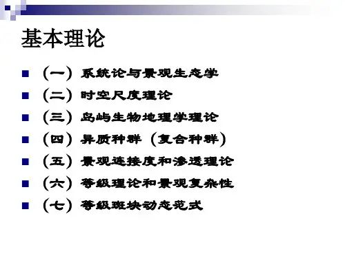 第六章景观生态学的基本理论