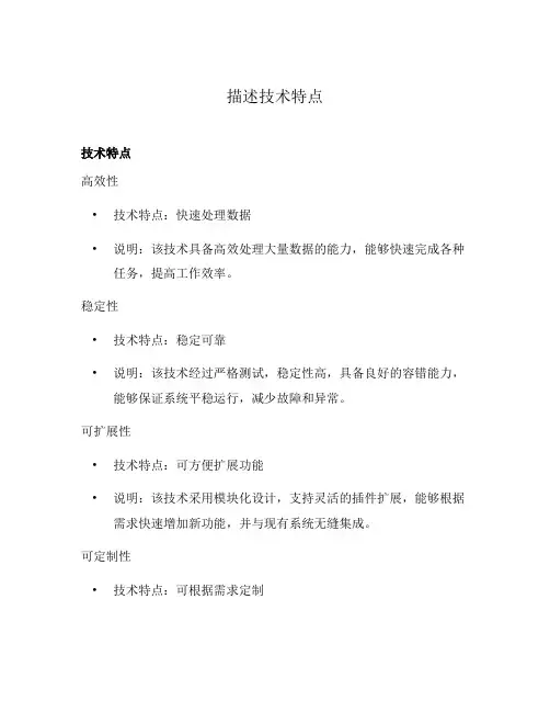 描述技术特点