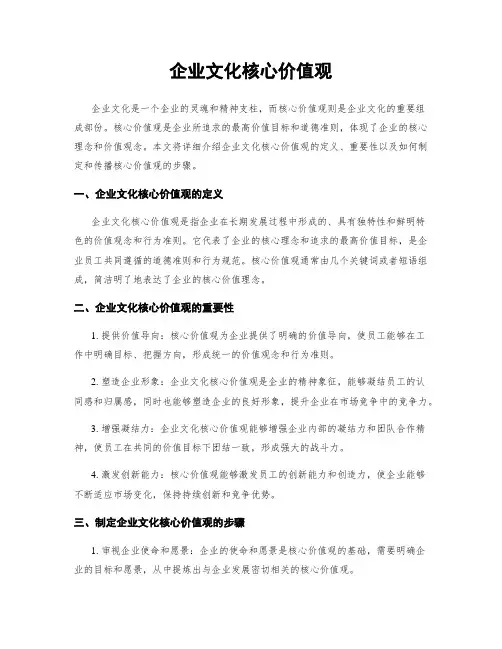 企业文化核心价值观