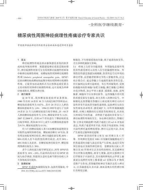 糖尿病性周围神经病理性疼痛诊疗专家共识