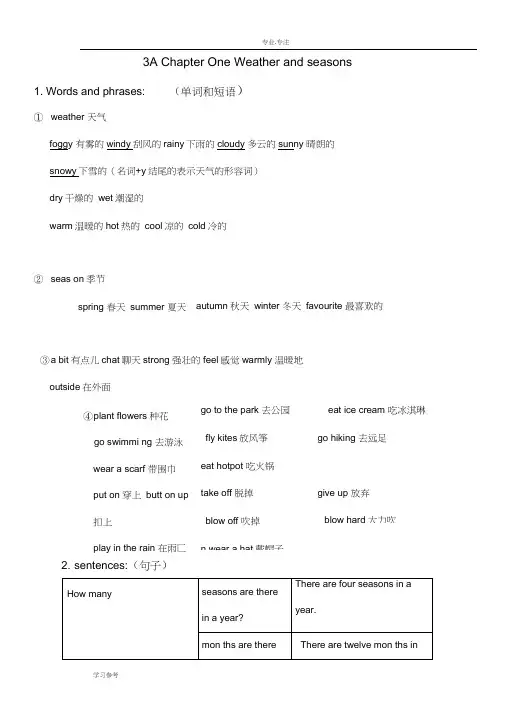 香港朗文3Achapter_1_6单词与句子