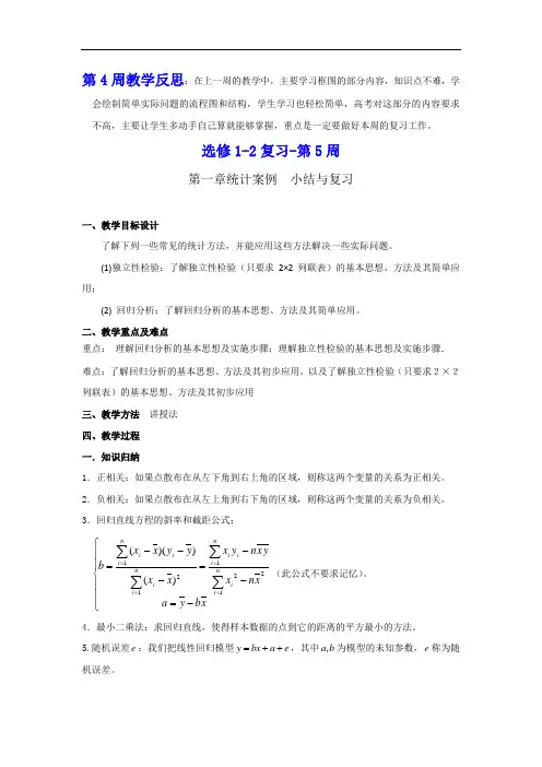 高中数学选修1-2复习教案