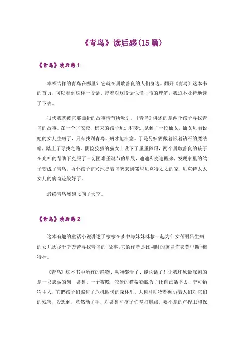 《青鸟》读后感(15篇)