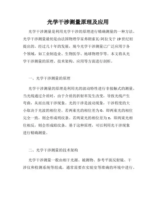 光学干涉测量原理及应用