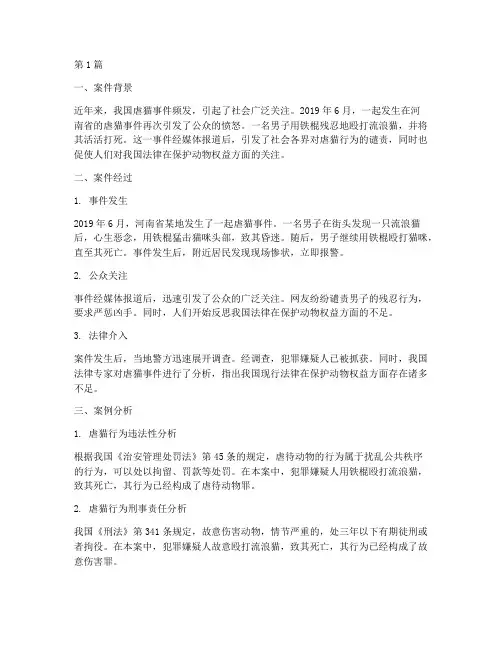 中国法律虐猫案例分析(3篇)