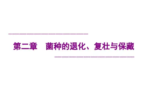 菌种的复壮与保藏