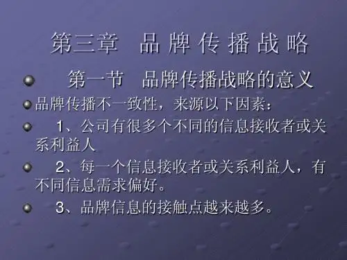 品牌传播学—第三章   品 牌 传 播 战 略