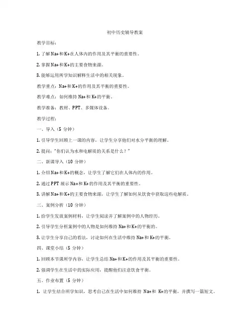 初中历史辅导教案