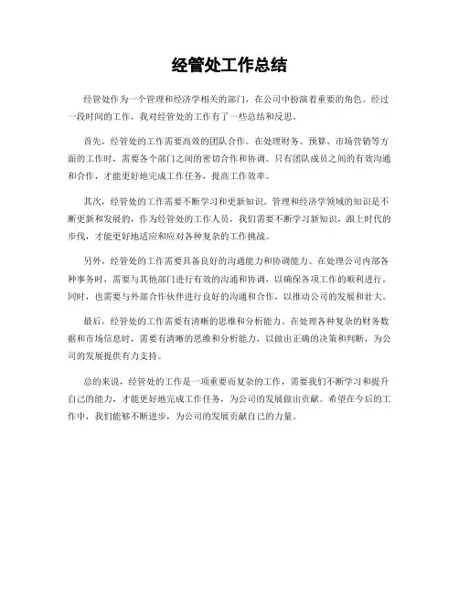 经管处工作总结