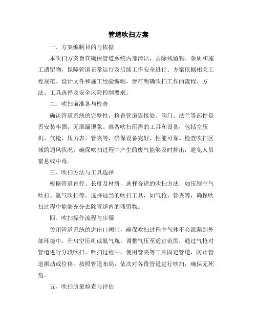 管道吹扫方案
