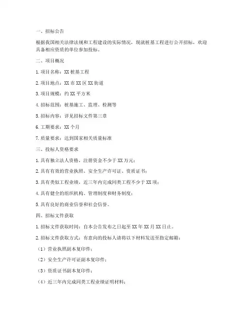 桩基工程_招标文件全文