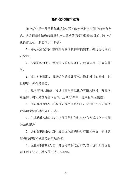 拓扑优化操作过程