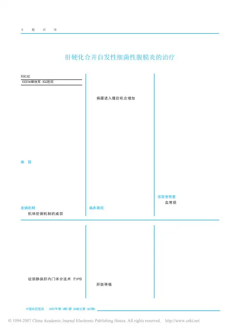 肝硬化合并自发性细菌性腹膜炎的治疗