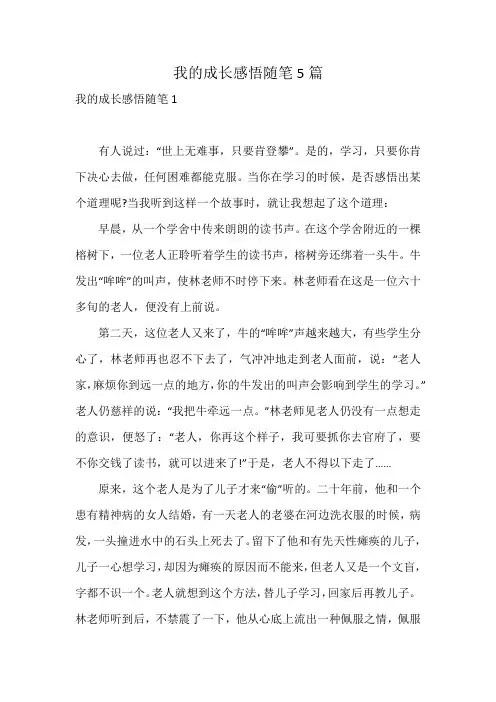 我的成长感悟随笔5篇