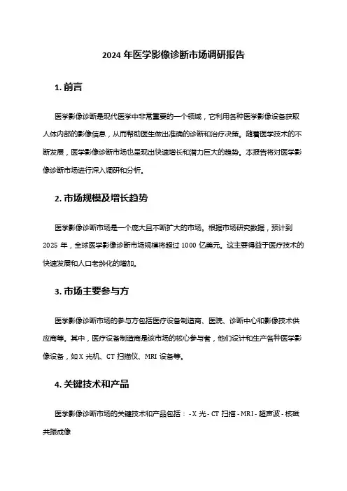 2024年医学影像诊断市场调研报告