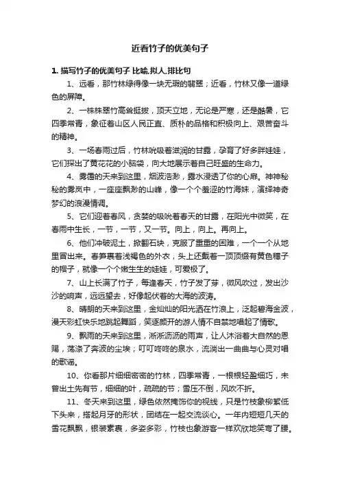 近看竹子的优美句子