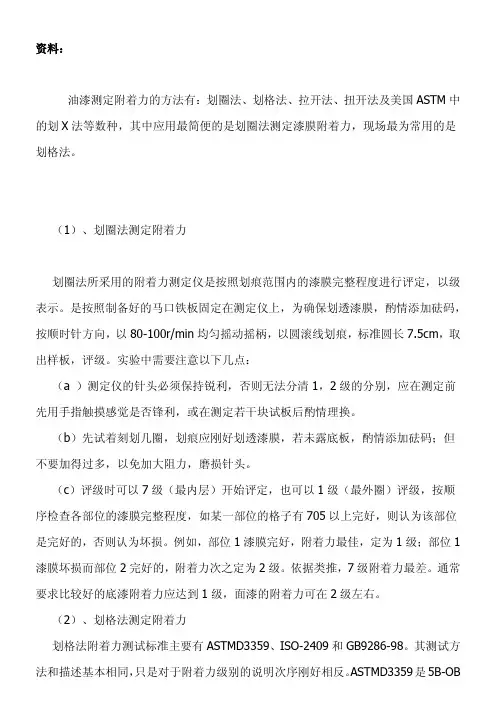 油漆附着力检验标准Microsoft Word 文档