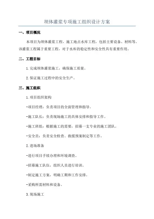 坝体灌浆专项施工组织设计方案