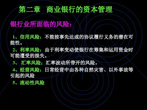 第二章   商业银行的资本管理