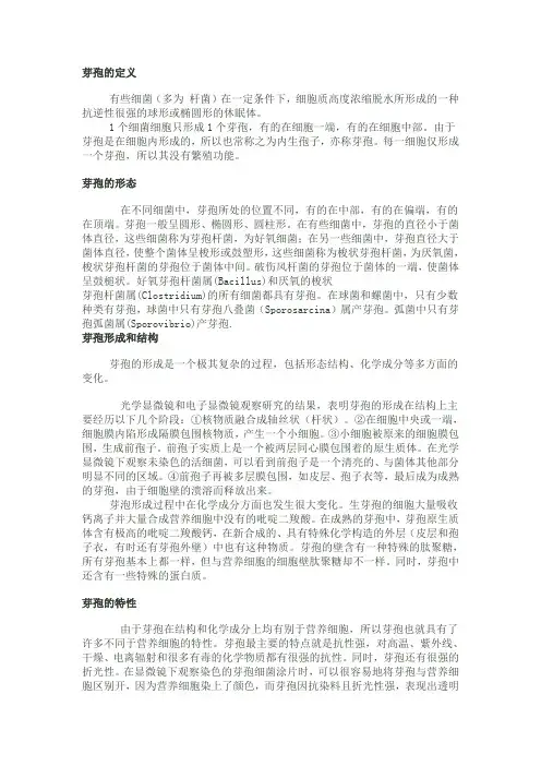 细菌芽孢的有关知识