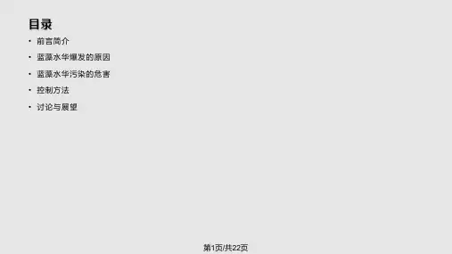 蓝藻水华污染的危害及其控制PPT课件