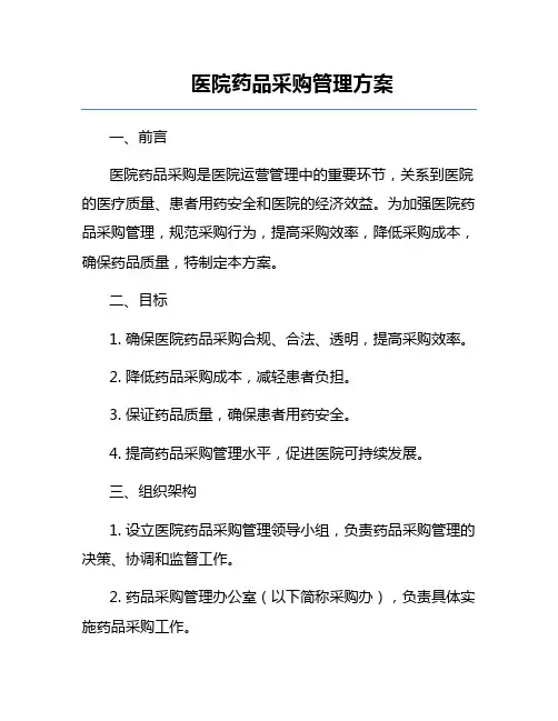 医院药品采购管理方案