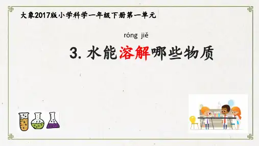 一年级下册科学《3 水能溶解哪些物质》 大象版