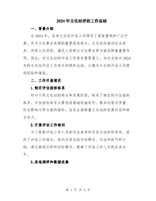 2024年文化站评估工作总结