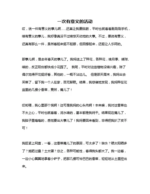 作文《一次有意义的活动》