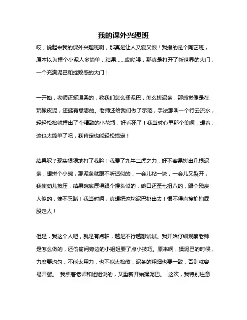 作文《我的课外兴趣班》