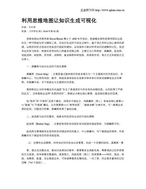 利用思维地图让知识生成可视化