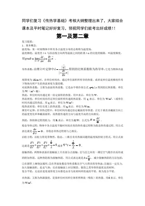 《传热学基础》详细考核大纲