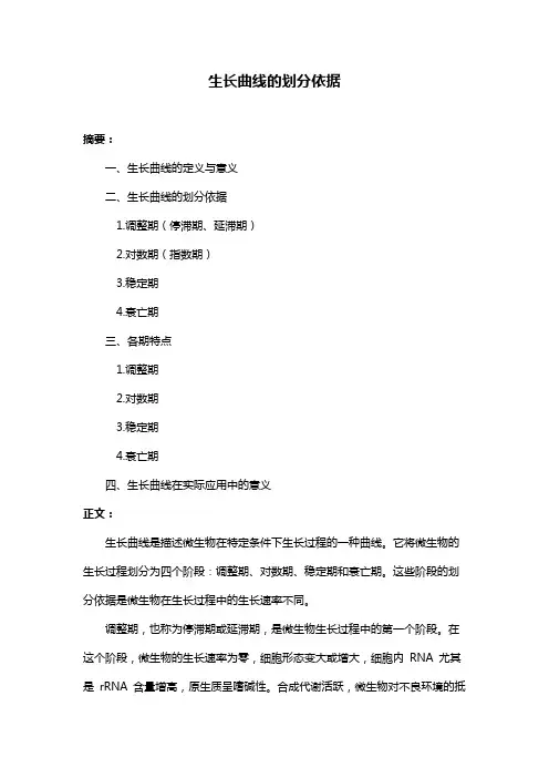 生长曲线的划分依据