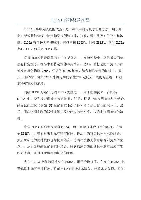 ELISA的种类及原理