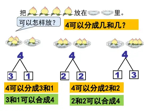 一年级上册15的认识分与合课件ppt