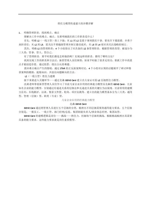 胜任力模型快速建立的步骤详解