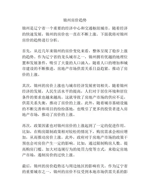 锦州房价趋势